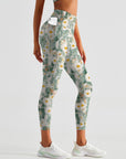 Flower chamomile oil painting rendering leggings