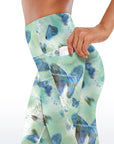 Animal green vague butterfly capris