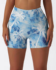 Botanical elegant white palm tree white shorts