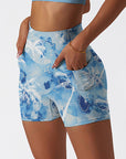 Botanical elegant white palm tree white shorts