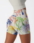 Flower abstract colorful paint chrysanthemum shorts