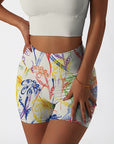 Flower abstract colorful paint chrysanthemum shorts