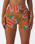 Animal snake turtle leaves shorts