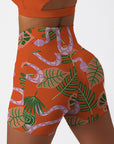 Animal snake turtle leaves shorts