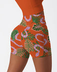 Animal snake turtle leaves shorts