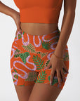 Animal snake turtle leaves shorts