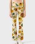 Flower painted sunflower flare leggings