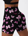 Animal pink paint butterfly dark shorts