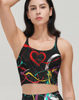 Love paint heart shape black tank tops