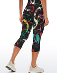 Love paint heart shape black yoga capris