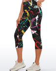 Love paint heart shape black yoga capris