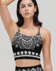 Black and white mandala lace pattern tank tops