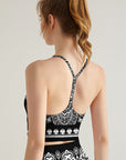 Black and white mandala lace pattern tank tops