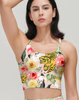 Animal tiger rose flower tank tops