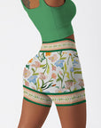 Flower watercolor colorful wildflower shorts