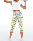 Flower watercolor colorful wildflower capris