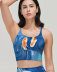 Animal blue swirl water ripple goldfish tank tops