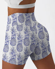 Fruit hand drawn sketches pineapple white shorts