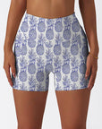 Fruit hand drawn sketches pineapple white shorts