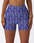 Fruit hand drawn sketches pineapple purple shorts