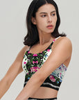 Flower ethnic peony lace tank tops