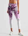 Flower watercolor purple wisteria leggings