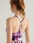 Flower watercolor purple wisteria tank tops