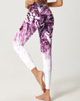 Flower watercolor purple wisteria leggings