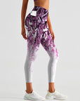 Flower watercolor purple wisteria leggings