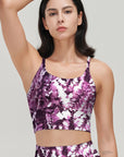 Flower watercolor purple wisteria tank tops