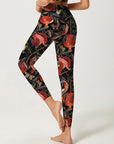 Fruit pomegegranate watercolor butterfly leggings