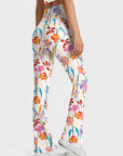 Flower watercolor colorful tropical orchid flare leggings