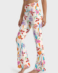 Flower watercolor colorful tropical orchid flare leggings