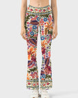 Flower exotic tropical lace flare leggings