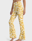 Flower yellow ditsy flower flare leggings