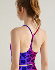 Animal leopard contrast gradient print tank tops