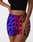 Animal leopard contrast gradient print shorts