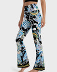 Ethnic print animal high waist design flare leggings