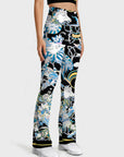 Ethnic print animal high waist design flare leggings