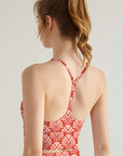 Art coral and pink fabric seamless tank tops