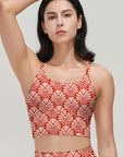 Art coral and pink fabric seamless tank tops