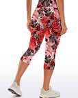 Flower red watercolor peony capris