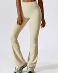 Basic nude butt lifting slim fit yoga flared pants