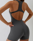 Basic Tight breathable one-piece wide strap yoga bodysuit