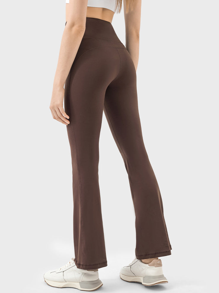 Basic nude high rise hip lift flare leggings