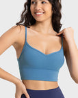 Basic strap V-neck medium support yoga sports tank tops