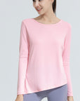 Basic ribbed tight irregular slit long sleeves