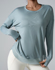 Basic loose breathable fast-dry patchwork long sleeves