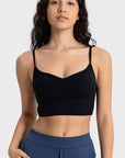 Basic strap V-neck medium support yoga sports tank tops