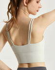 Basic spaghetti strap all-in-one high support sports tank tops